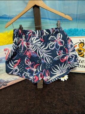 Floral Print Navy Women's Lounge Shorts